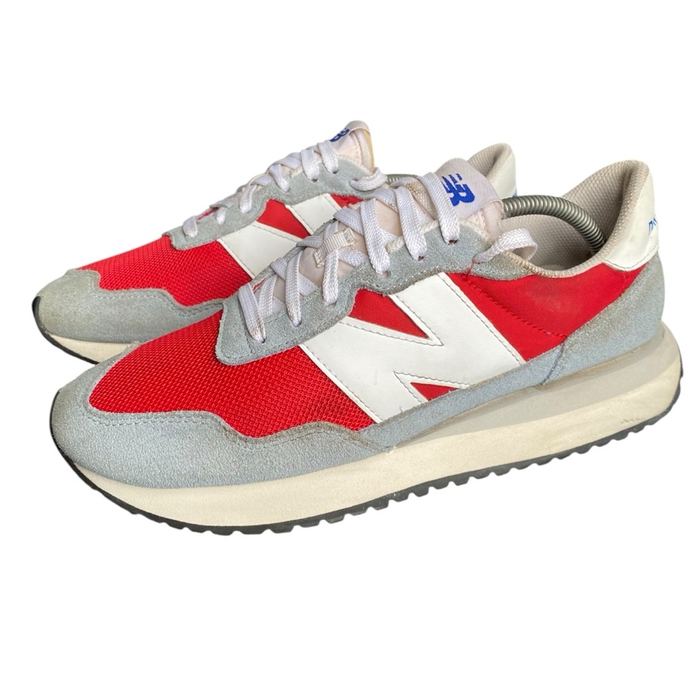 New Balance 237 Sneaker Mens 9.5 Suede Dual Blue Team Red Retro Runner MS237VB